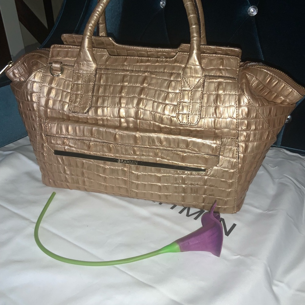 Brahmin Tucker Satchel 'Rose Gold LaScala'